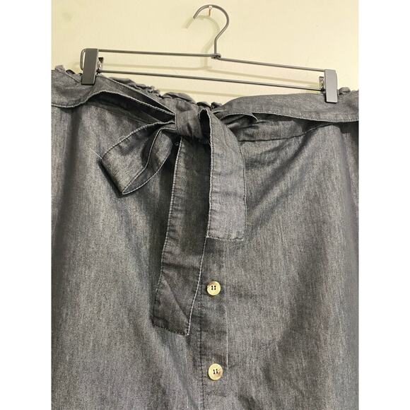 Chic Black Cotton-Blend Skirt - Size Large - Picture 2 of 9